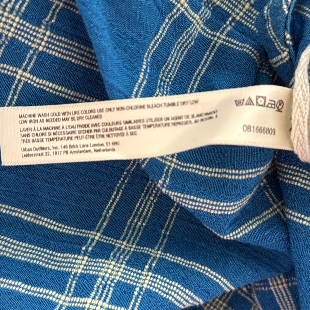 Free People So Sublim Set Short w/Pockets Asymmetric Top Plaid Summer Beach L - Picture 14 of 15